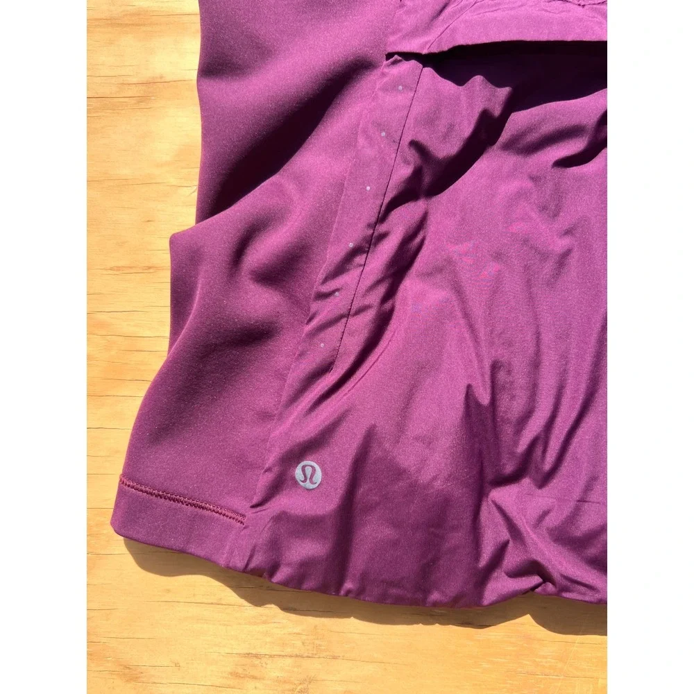 Lululemon Run Vest Plum Purple Full Zip Reflective Pockets Womens Size 6